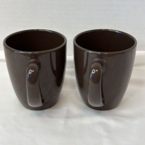 CORELLE Coordinate Stoneware Deep Brown coffee Mugs set of 2 CLEAN/VINTAGE - Picture 5 of 11